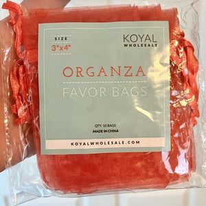 120 coral organza favor bags